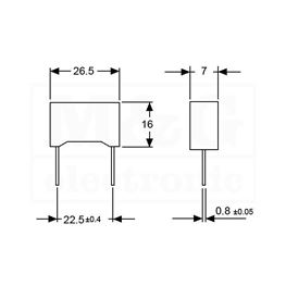 Slika za KONDENZATOR MKP Film KEMET R75 470nF 400V