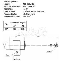 Slika za KONDENZATOR RSO KIA 0,22µF 250V