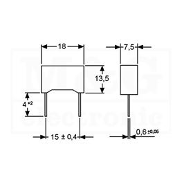 Slika za KONDENZATOR RSO MKP Film KEMET R49 X1 100nF