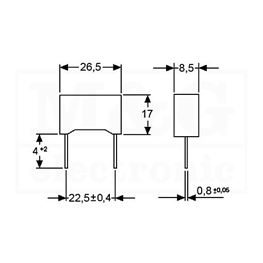 Picture of KONDENZATOR RSO MKP Film KEMET R49 X1 220nF