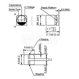 Picture of KONDENZATOR SMD EL.85°C 100µF 25V