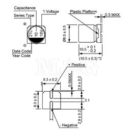 Picture of KONDENZATOR SMD EL.85°C 220µF 35V