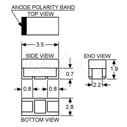 Slika za KONDENZATOR SMD TANTAL B 10µF 16V