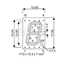 Slika za DISPLEJ LED 13 MM CC ZELENI