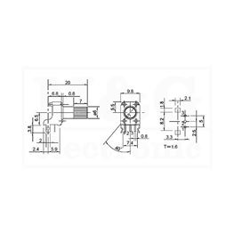 Picture of POTENCIOMETAR MINI MONO H/20 50K LIN CENTAR