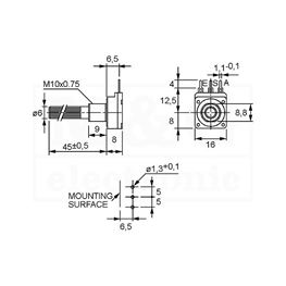 Picture of POTENCIOMETAR PC16 MONO LIN 2K5