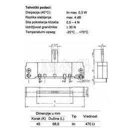 Slika za POTENCIOMETAR ŠIBER PL.MONO LIN 45/470R
