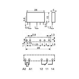 Slika za RELEJ FINDER F34.51.7.024 1xU 6A 24V DC