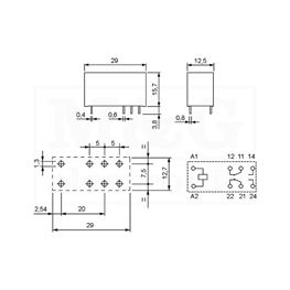 Slika za RELEJ FINDER 41.52.9.012 2xU 8A 12V DC