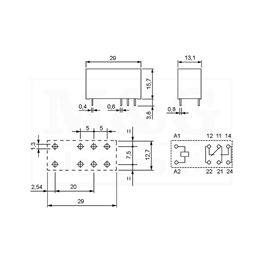 Slika za RELEJ FINDER 41.61.9.024 1xU 16A 24V DC