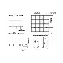 Picture of RELEJ TYCO/SCHRACK KRE12L 1XU 8A 12V