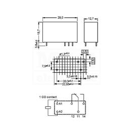 Picture of RELEJ SCHRACK RT114-AC230 1XU 230V 12A 32,5K