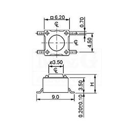 Slika za TASTER SMD 67N-F 3,5 mm