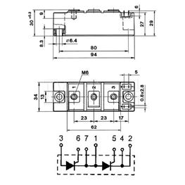 Slika za TIRISTORSKI MODUL MCC162-08IO1