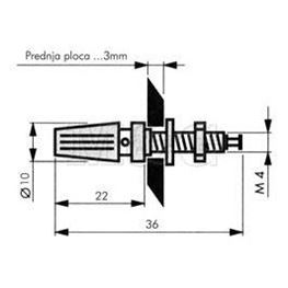 Picture of UTIČNICA BANANA 4MM 16A PLAVA