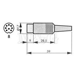 Picture of UTIKAČ DIN S/M 8-POL 270°