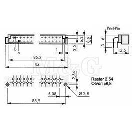 Picture of KONEKTOR DIN 41612 B 64 PINA M (a+b) 90°