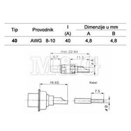 Slika za SUB-D KONEKTOR KOMB.PIN M 40A