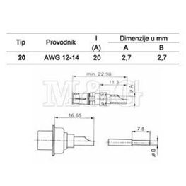 Picture of SUB-D KONEKTOR KOMB.PIN Ž 20A