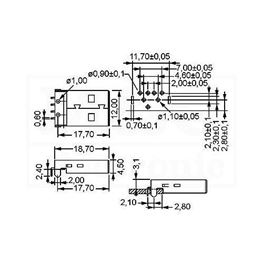 Slika za USB UTIČNICA PRINT Tip A LOW