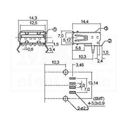 Picture of USB UTIČNICA PRINT TIP A SMD