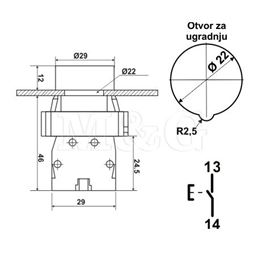 Picture of KOMANDNI TASTER BA61 PLAVI