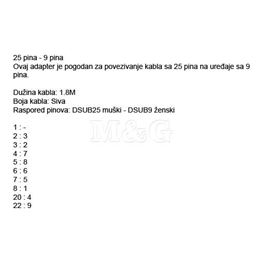 Slika za KABL SUB-D 25 MUŠKI > SUB-D 9 ŽENSKI 0,25m