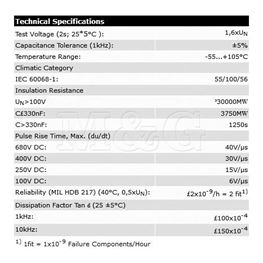 Picture of KONDENZATOR MKT Film KEMET R66 47nF 250V