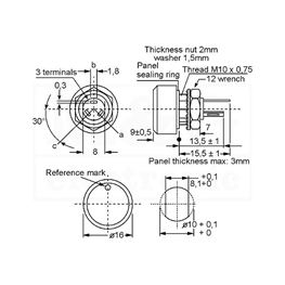 Picture of POTENCIOMETAR PRECIZNI Tip P16NP 1K