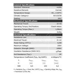 Slika za POTENCIOMETAR TRIMER VI/OB  3/8 " P 50kΩ
