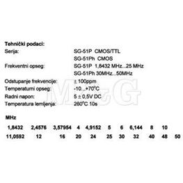 Slika za QUARZE OSCILATOR SG-51P 30 MHz