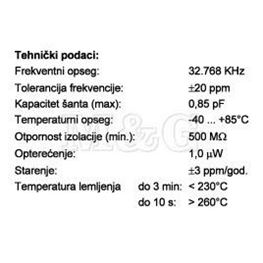 Slika za QUARZE KRISTAL ZA SAT 32,768 KHz SMD