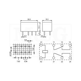 Slika za RELEJ FINDER 30.22.7.012 2xU 2A 12V DC