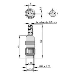 Picture of UTIKAČ DIN NP/M 3-POL 180°