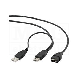 Slika za KABL USB A MUŠKI 2X - USB A ŽENSKI