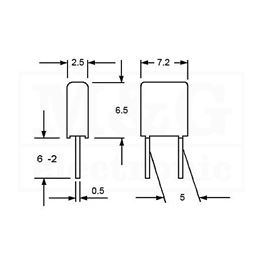 Picture of KONDENZATOR MKT Film WIMA MKS2 100nF 100V