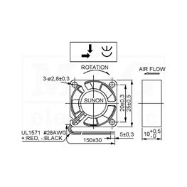 Slika za VENTILATOR DC 12V 25X25X10 SUNON