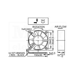 Slika za VENTILATOR DC 12V 30X30X15 SUNON