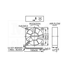 Slika za VENTILATOR DC 12V 35X35X10 SUNON