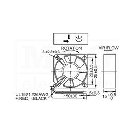 Slika za VENTILATOR DC 5V 25X25X15 SUNON