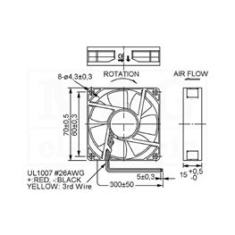 Slika za VENTILATOR DC 12V 70X70X15 GEMBIRD 3 Izvoda