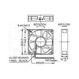 Slika za VENTILATOR DC 24V 80x80x15 SUNON Vapo