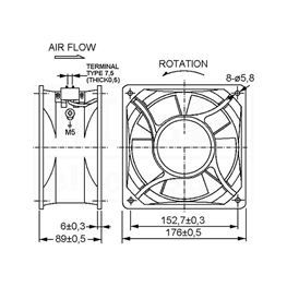 Slika za VENTILATOR AC 230V 176x176x89 SUNON Ball