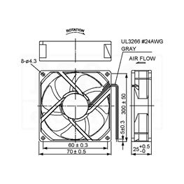 Slika za VENTILATOR AC 230V 70x70x25 SUNON Vapo