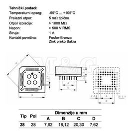 Picture of PODNOŽJE IC SMD PLCC 28