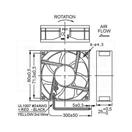 Picture of VENTILATOR DC 12V 80X80X25 KONIG 3 Izvoda