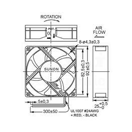 Slika za VENTILATOR DC 24V 92x92x25 SUNON Ball