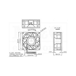 Slika za VENTILATOR DC 24V 80x80x38 SUNON Ball 3 izvoda