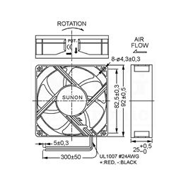 Picture of VENTILATOR DC 12V 92X92X25 SUNON