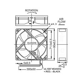 Slika za VENTILATOR DC 12V 80X80X25 SUNON